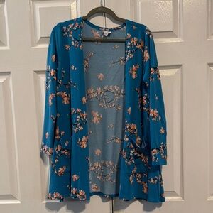 LuLaRoe Blue Floral Women's Cardigan